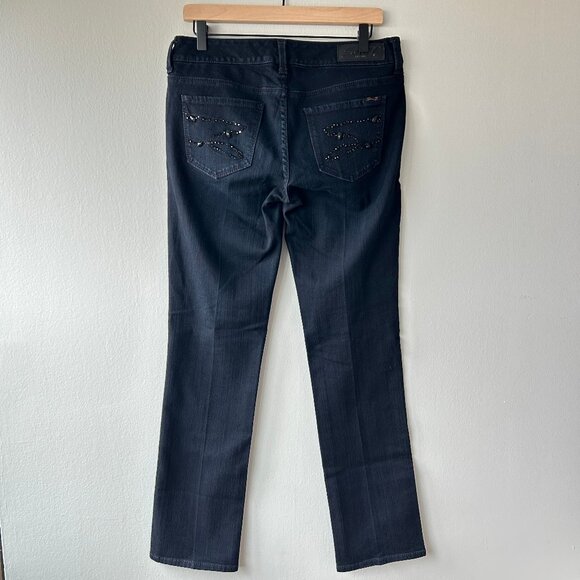 Seven7 Straight Leg Jeans Embroidered Rhinestone Back Pockets Size 6 Womens - Picture 3 of 9